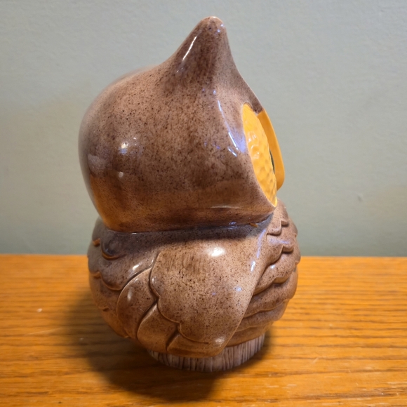 Vintage Ceramic Owl Jar Mid Century MCM Brown Figurine - Picture 6 of 16